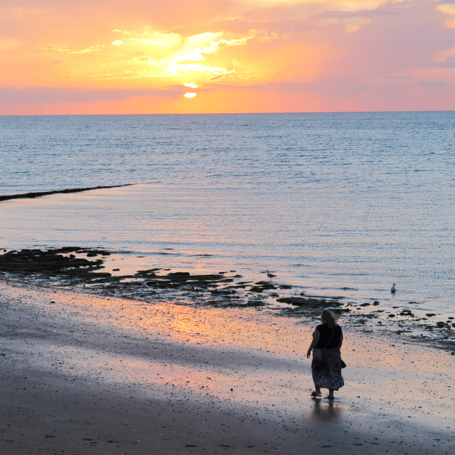 "Walking The Dog At Dusk" by Neal Smith Photography - £10.00 "Walking The Dog At Dusk" stock image