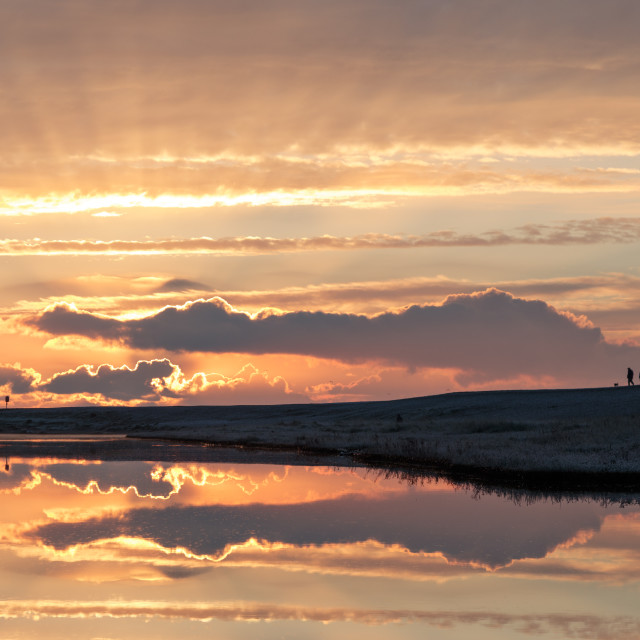"Spectacular Sunrise at Budleigh Salterton" by Bruce Little - £20.00 "Spectacular Sunrise at Budleigh Salterton" stock image