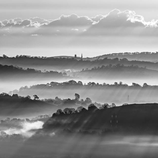 "Misty Morning Recession" by Bruce Little - £20.00 "Misty Morning Recession" stock image