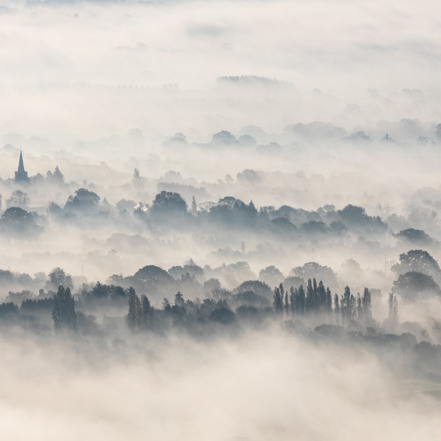 "Foggy Castlemorton" by Bruce Little - £20.00 "Foggy Castlemorton" stock image