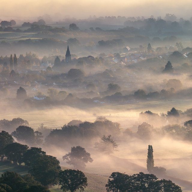 "Foggy Welland" by Bruce Little - £20.00 "Foggy Welland" stock image