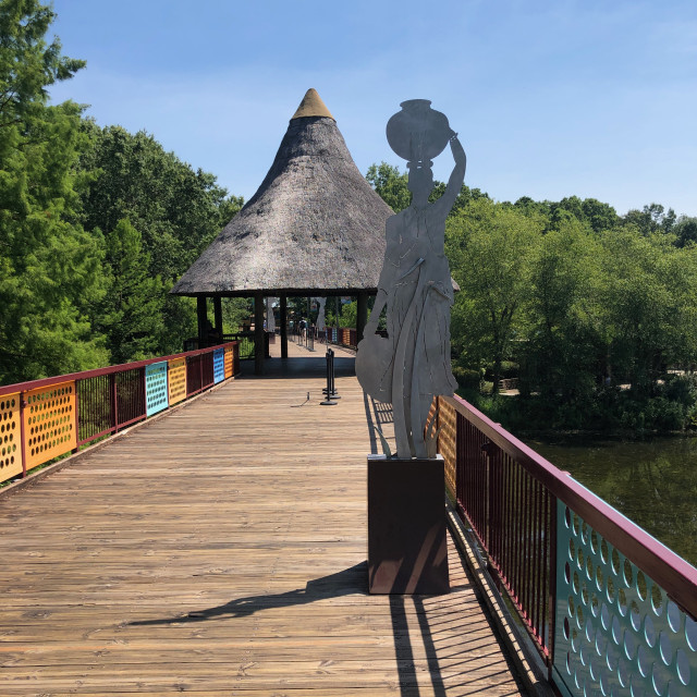 "Africa entrance bridge- North Carolina Zoo" stock image