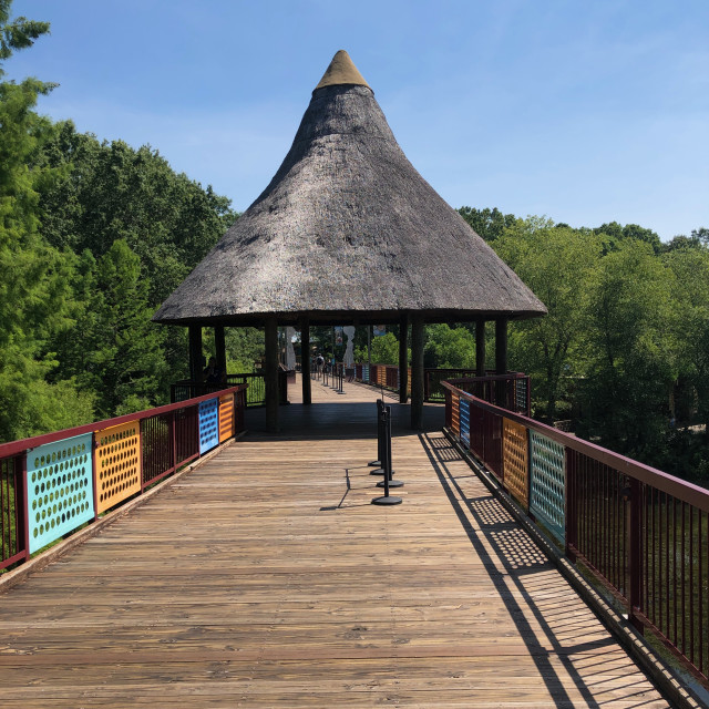 "African Pavilion on the bridge" stock image