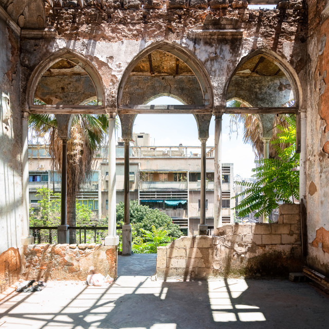 "Interior of Abandoned Palace in Beirut Lebanon" by Roman Robroek - $30.80 "Interior of Abandoned Palace in Beirut Lebanon" stock image