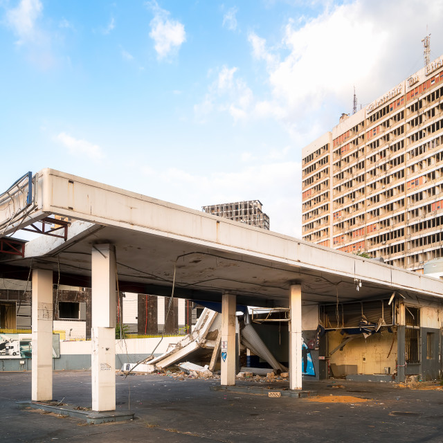 "Damaged Gas Station in Beirut Lebanon" by Roman Robroek - $30.80 "Damaged Gas Station in Beirut Lebanon" stock image
