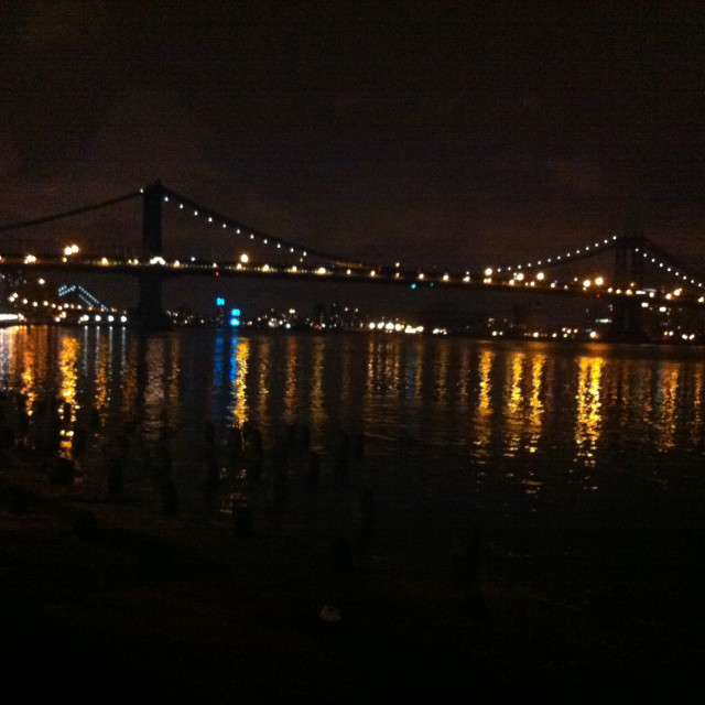 "Manhattan Bridge nightcap" stock image