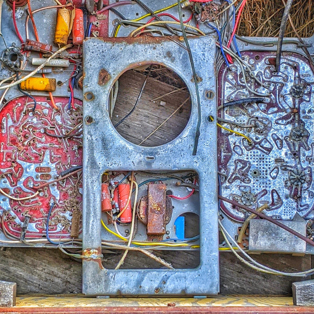 "Abandoned electronics" by MLLL Photography - $12.68 "Abandoned electronics" stock image