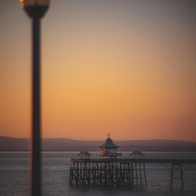 "Clevedon Pier at Sunset" by Pete Griffiths - £10.00 "Clevedon Pier at Sunset" stock image
