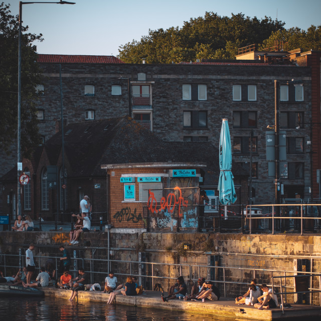 "Bristol drinkers" by Pete Griffiths - £10.00 "Bristol drinkers" stock image