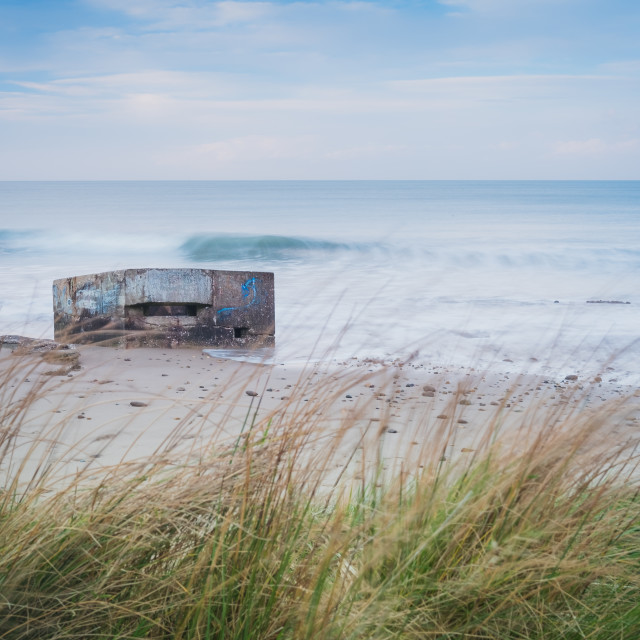 "Soft evening light at Cayton Bay, North Yorkshire" stock image