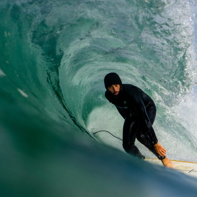 "In the barrel" stock image