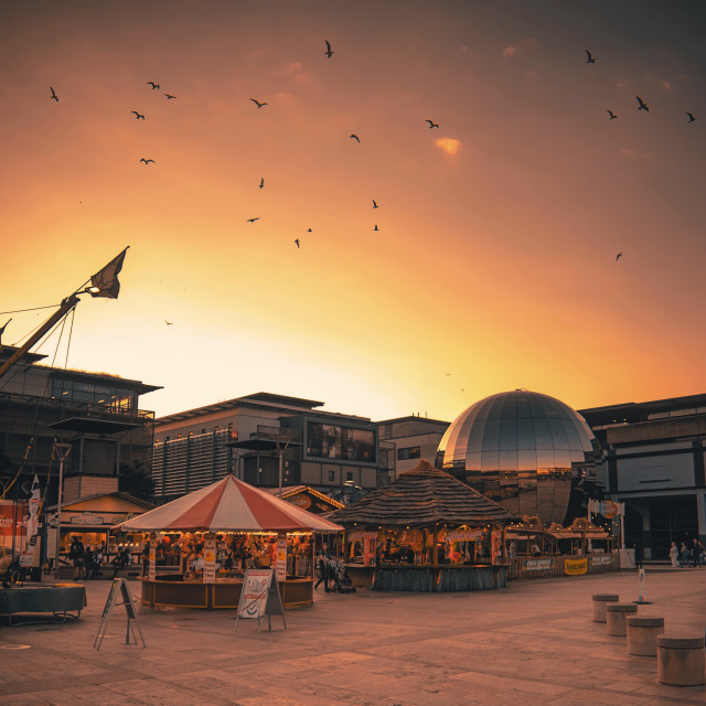 "Birds over Millennium Square" by Pete Griffiths - £10.00 "Birds over Millennium Square" stock image