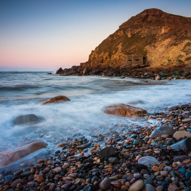 "Hidden pillbox at Cornelian Bay" stock image