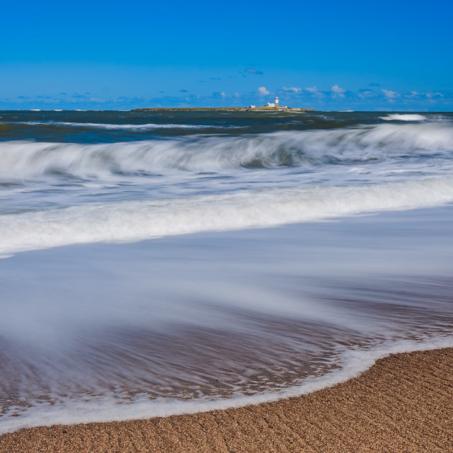 "A spring afternoon in Amble, Northumberland" stock image