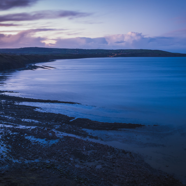 "A descending darkness at Ravenscar" stock image