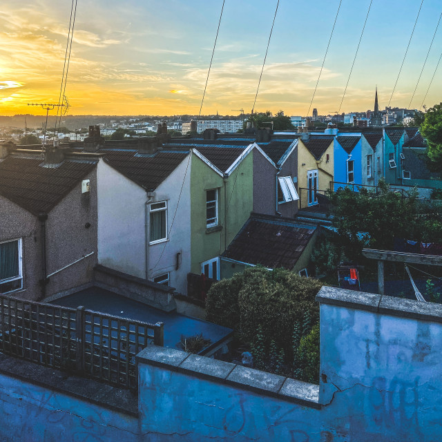 "Sunset over the city" stock image