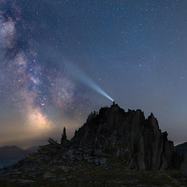 "Jay watching the Milky way rise over Castell Y Gwynt , Snowdonia" by Kat Lawman - $37.04 "Jay watching the Milky way rise over Castell Y Gwynt , Snowdonia" stock image