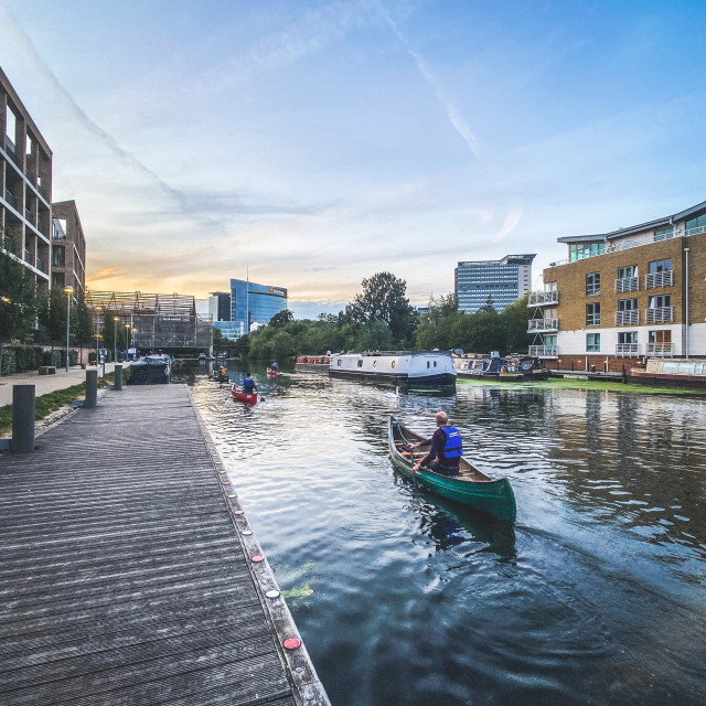 "Evening paddle" stock image