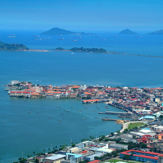 "Vista Casco Viejo y Amador" stock image