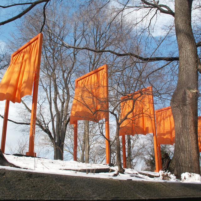 "The Gates by Christo and Jeanne Claude- Central Park, New York City" stock image