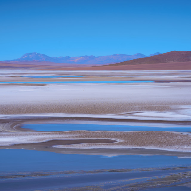 "Salinas at 4500 meters in Argentina, mystical and relaxing landscape" stock image