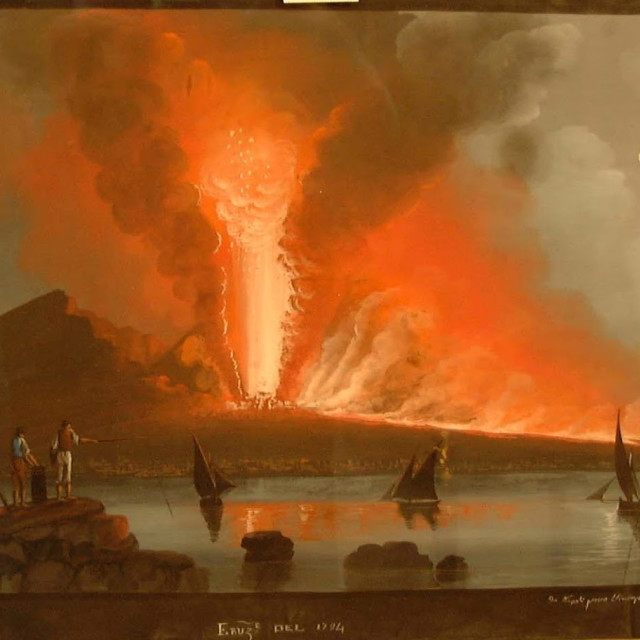 NAPOLI, Eruzioni del Vesuvio attraverso le gouaches Vesuvius in Eruption from the neapolitan