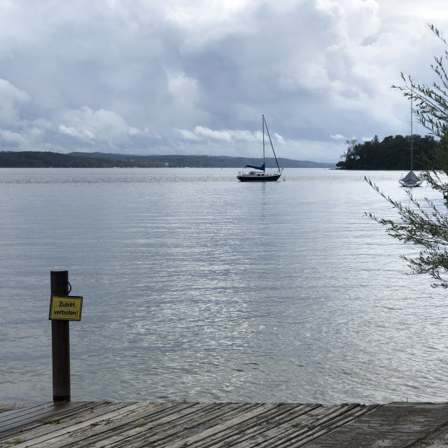 "No Entry Sign on Lake Starnberg" stock image