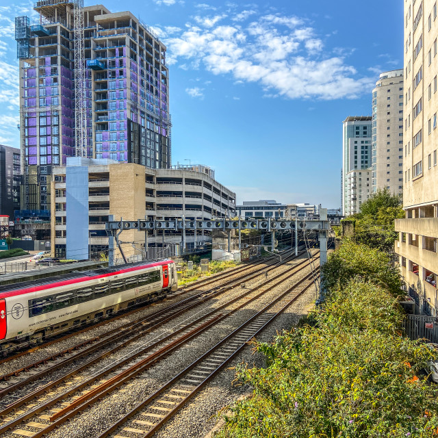 "Overlooking the railway track" stock image