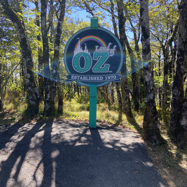 "Land of Oz sign- Beech Mountain, NC" stock image