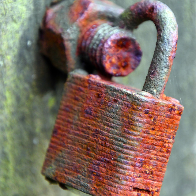 "Rusty padlock" by Len Howell - $12.64 "Rusty padlock" stock image