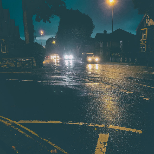 "Driving in the dark" stock image