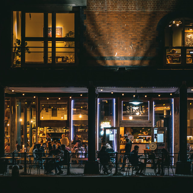 "Night City living" by Pete Griffiths - £10.00 "Night City living" stock image