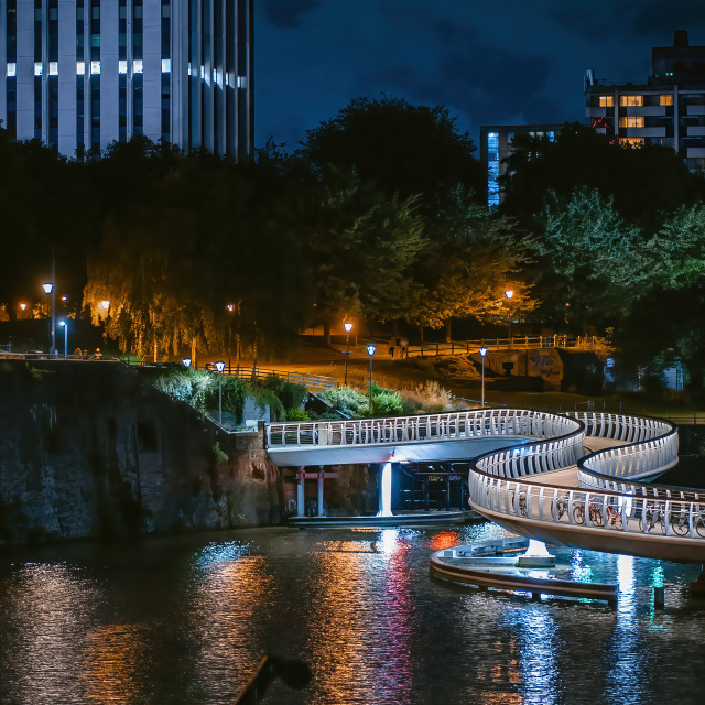 "Bristol Bendy Bridge" by Pete Griffiths - £10.00 "Bristol Bendy Bridge" stock image