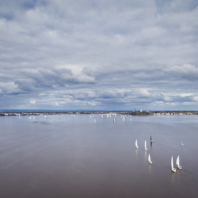 "Yacht Race on the Swan" stock image