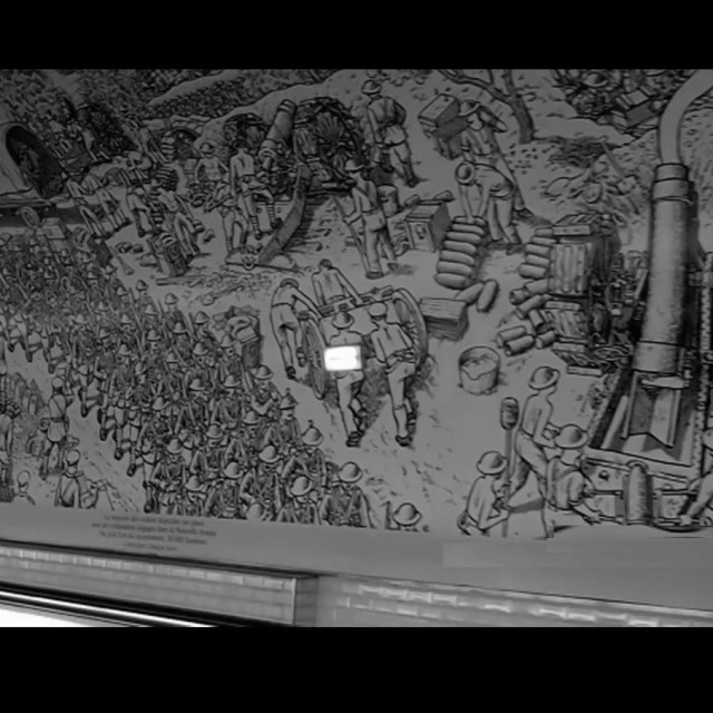 PARIS, La Bataille de la Somme, fresque de Joe Sacco au métro