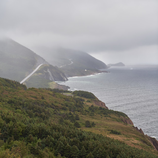 "Cabot Trail Fog" stock image