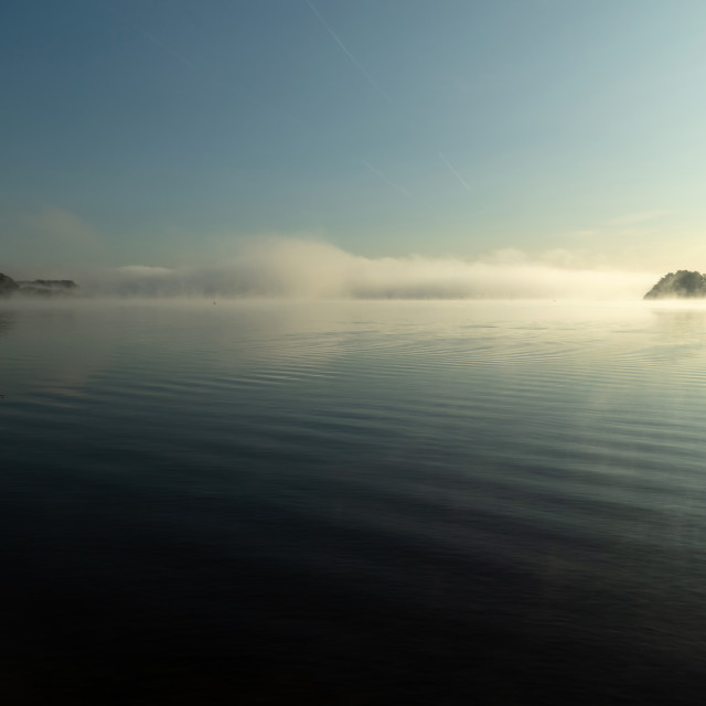 "EARLY MIST ON THE LAKE" by LYDIBERN.ART - £15.00 "EARLY MIST ON THE LAKE" stock image