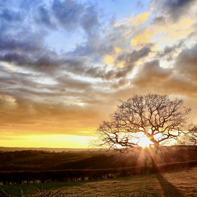 "Derbyshire sunset" stock image