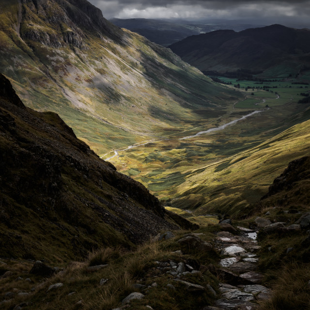 "Mickleden and the Cumbria Way" stock image