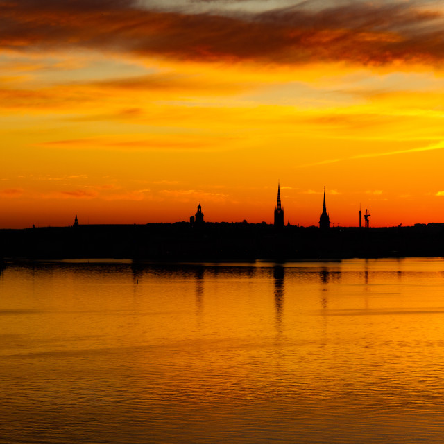 "Sunrise over Stockholm" stock image