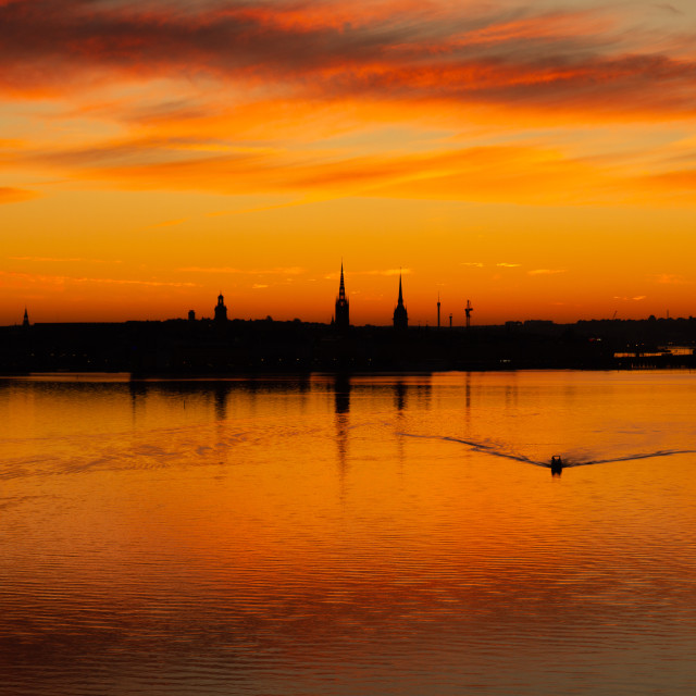 "Sunrise over Stockholm" stock image