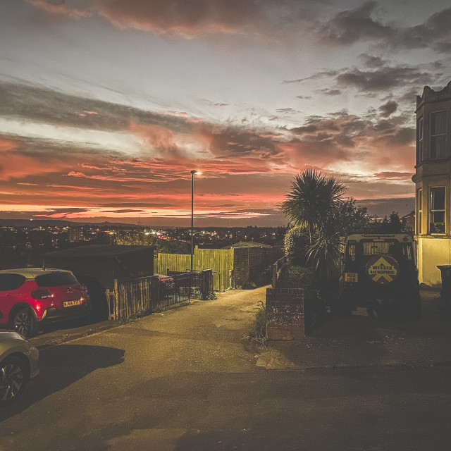 "Red sky in the morning" stock image