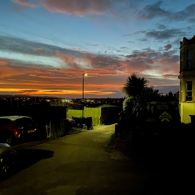 "Red sky in the morning" stock image