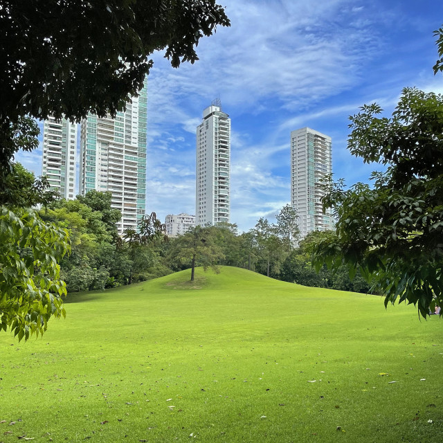 "Vista del Parque Omar" stock image