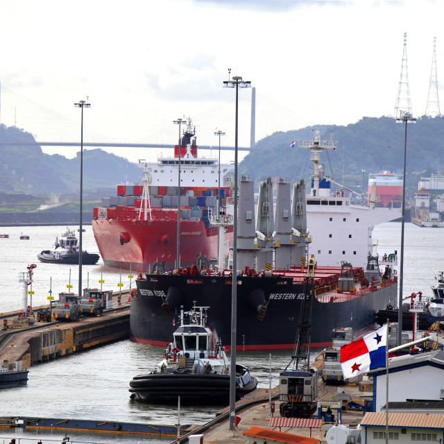 "Transito Maritimo del Canal de Panama" stock image