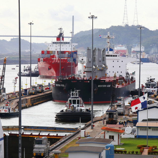 "Transito Maritimo del Canal de Panama" stock image