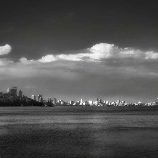 "Distant City Skyline" stock image