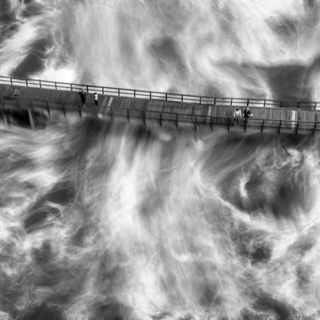 "Bridge at the Rapids" stock image