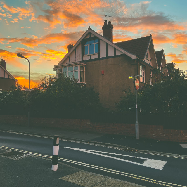 "Red sky in the morning" stock image