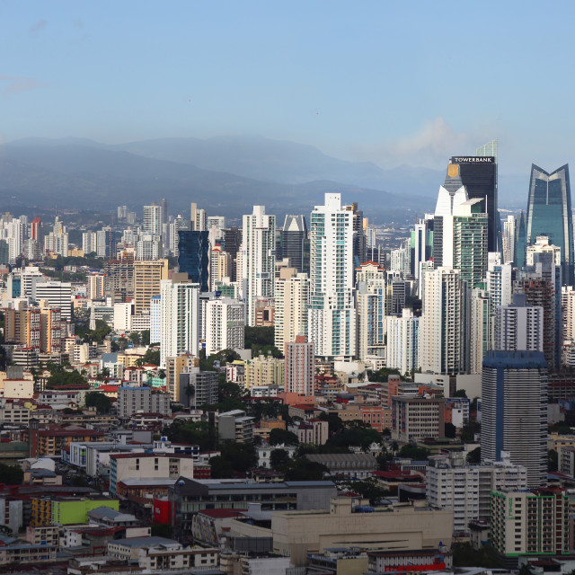 "panoramica de la ciudad desde cerro Ancon" stock image